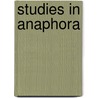 Studies in Anaphora door Onbekend