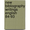 New bibliography writings english 84-93 door Glauser