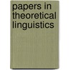 Papers in theoretical linguistics door Randy Danielsen