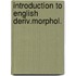 Introduction to english deriv.morphol.
