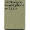 Semiological investigations or topics door Hoffbauer