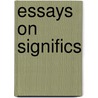 Essays on significs door Schmitz
