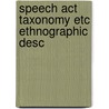 Speech act taxonomy etc ethnographic desc door Reiss