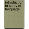 Introduction to study of language door Bloomfield
