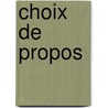 Choix de propos door Alain