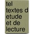 Tel textes d etude et de lecture
