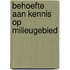 Behoefte aan kennis op milieugebied