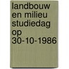 Landbouw en milieu studiedag op 30-10-1986 door Onbekend