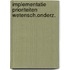 Implementatie prioriteiten wetensch.onderz.