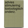 Advies stimulering toxicologisch onderz. by Koeman