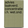 Advies taakverd. concentratie i.h. wet.ond. door Onbekend