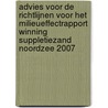 Advies voor de richtlijnen voor het milieueffectrapport Winning suppletiezand Noordzee 2007 door Commissie voor de m.e.r.