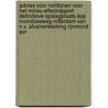 Advies voor richtlijnen voor het milieu-effectrapport definitieve opslagplaats DOP Noordzeeweg Rotterdam van N.V. Afvalverwerking Rijnmond AVR by Unknown