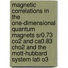 Magnetic correlations in the one-dimensional quantum magnets Sr0.73 CO2 and Ca0.83 ChO2 and the Mott-Hubbard system Lati O3 door G.I. Meijer