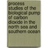 Process studies of the biological pump of carbon dioxide in the North Sea and Southern Ocean