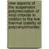 New aspects of the suspension polymecization of vinyl chloride in relation to the low thermal stability of poly(vinylchloride)
