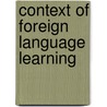 Context of foreign language learning door Onbekend