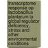 Transcriptome response op lactobacillus plantarum to global regulator deficiency, stress and other environmental conditions
