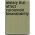 Dietary that affect carotenoid bioavailability