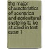 The major characteristics of scenarios and agricultural systems to be studied in Test case 1