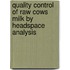 Quality control of raw cows milk by headspace analysis