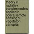 Theory of radiative transfer models applied in optical remote sensing of vegetation canopies