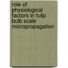Role of physiological factors in tulip bulb scale micropropagation door M.W.P.C. van Rossum