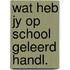 Wat heb jy op school geleerd handl.