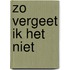 Zo vergeet ik het niet