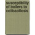 Susceptibility of boilers to colibacillosis