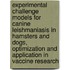 Experimental challenge models for canine leishmaniasis in hamsters and dogs, Optimization and application in vaccine research