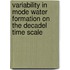 Variability in mode water formation on the Decadel time scale