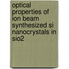 Optical properties of ion beam synthesized si nanocrystals in sio2 door M.L. Brongersma
