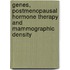 Genes, postmenopausal hormone therapy and mammographic density