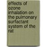Effects of ozone inhalation on the pulmonary surfactant system of the rat