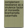 Complement resistance as a virulence factor of Moraxella Branhamella catarrhalis door C.M. Verduin