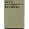 Meting geluidsproductie bensdorp bv door Hoogewoning