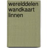 Werelddelen wandkaart linnen by Piet Bakker