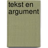 Tekst en argument door W. van Belle