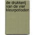 De drukkerij van de vier kleurpotloden