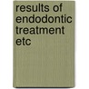 Results of endodontic treatment etc door Klevant