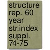 Structure rep. 60 year str.index suppl. 74-75 by Unknown