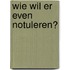 Wie wil er even notuleren?