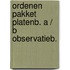 Ordenen pakket platenb. a / b observatieb.