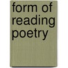 Form of reading poetry by Bertens