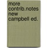 More contrib.notes new campbell ed. door Kronenberg