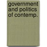 Government and politics of contemp. by Plischke