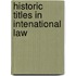 Historic titles in intenational law