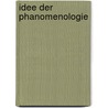 Idee der phanomenologie door Husserl
