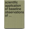 Scientific Application of Baseline Observations of ... door Ehhalt, Dieter